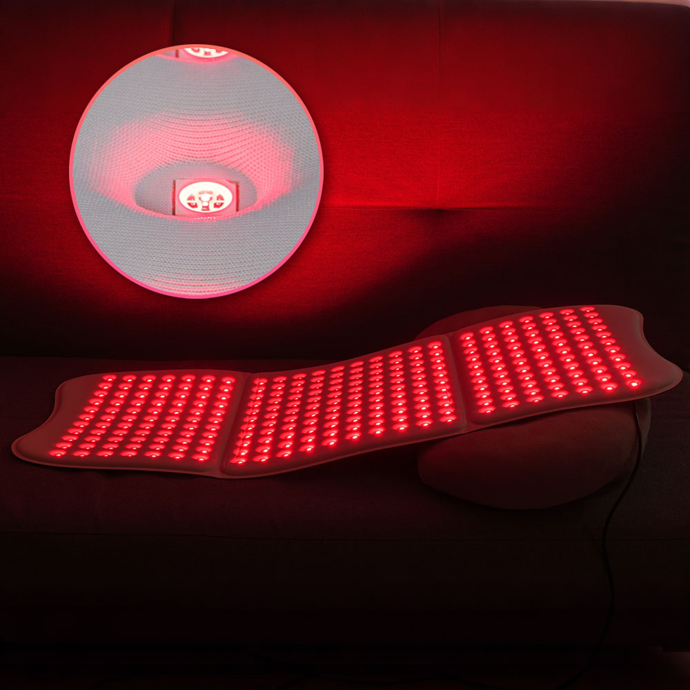 Led Light Therapy Face Mask - Grand tapis de luminothérapie rouge portable,